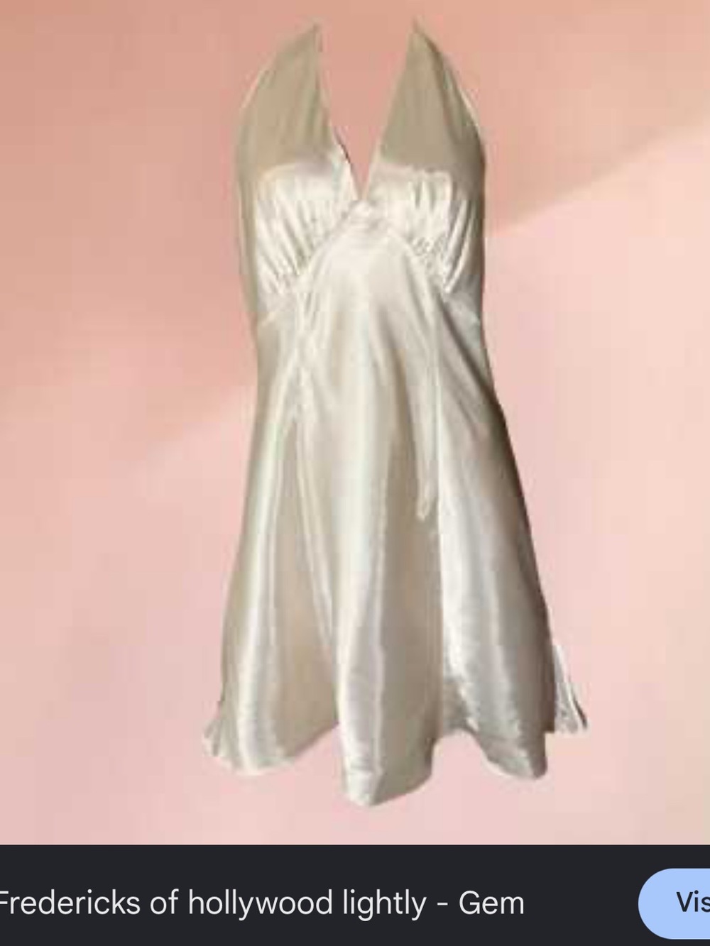 Frederick's of Hollywood Satin Halter Dress in silver